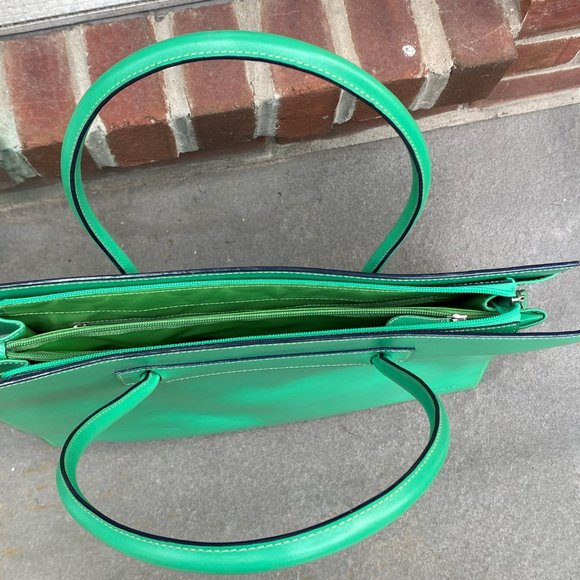 Lodis Beautiful Grass Green Tote, NEW,  three inside compartments - Picture 5 of 7